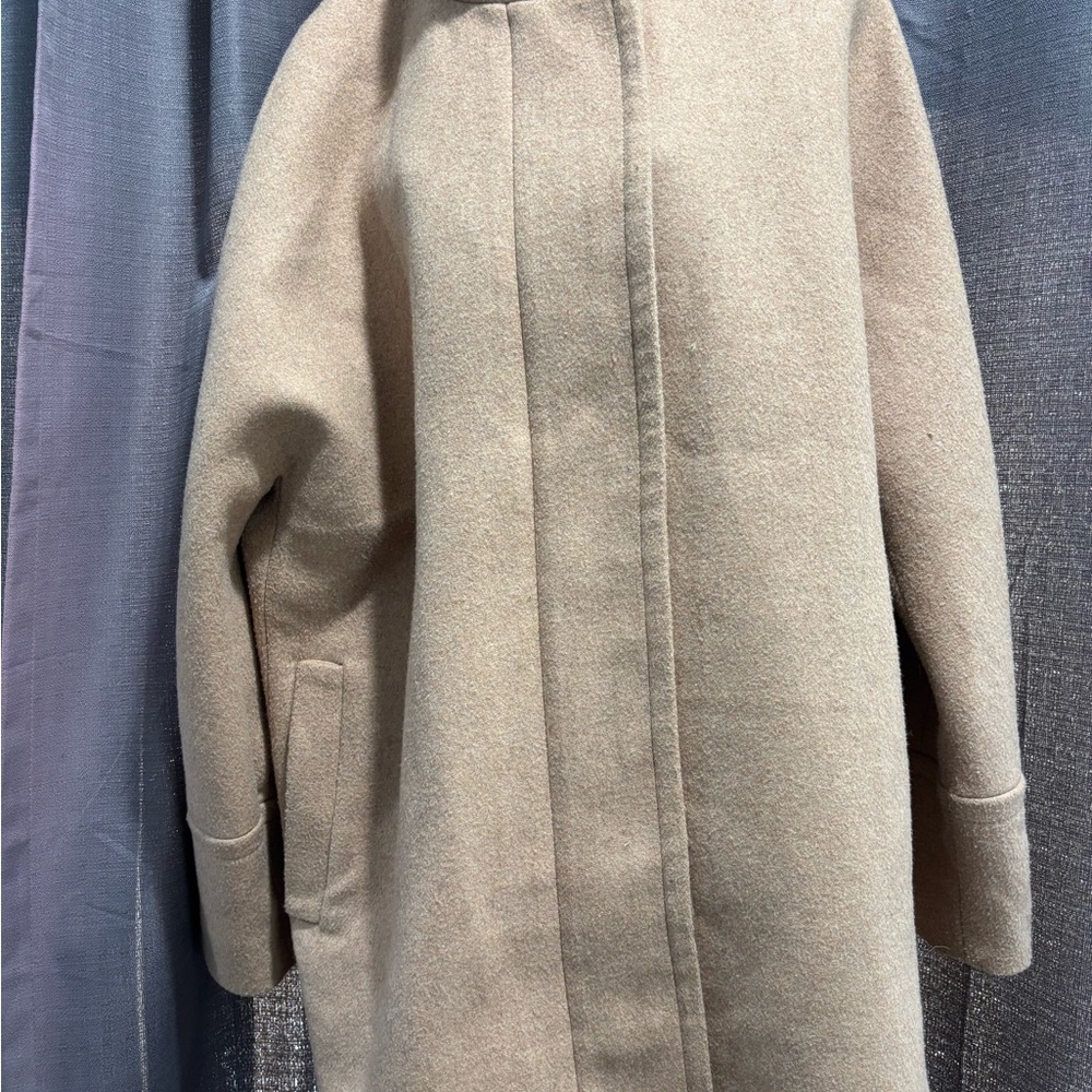 J. Crew Classic Tan Pea Coat mixed wool blend